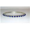 Image 2 : Navajo Lapis Bangle Bracelet Sterling Silver Signed