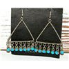 Image 1 : Navajo Turquoise Dangle Earrings Sterling Silver Native