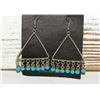 Image 2 : Navajo Turquoise Dangle Earrings Sterling Silver Native