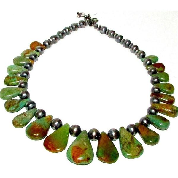 Navajo Carico Lake Turquoise Bib Necklace Native