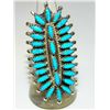 Image 3 : Navajo Turquoise Cluster Ring Sz 7 Sterling Native