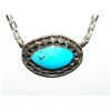Image 1 : Navajo Turquoise Bar Necklace Sterling Kingman