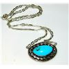 Image 2 : Navajo Turquoise Bar Necklace Sterling Kingman