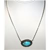 Image 3 : Navajo Turquoise Bar Necklace Sterling Kingman