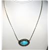 Image 4 : Navajo Turquoise Bar Necklace Sterling Kingman