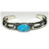 Image 1 : Navajo Sand Cast Cuff Bracelet Sterling Kingman