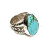 Image 3 : Native American Number 8 Turquoise Ring Sz 10 Sterling