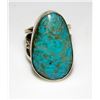 Image 2 : Navajo Stormy Mountain Turquoise Ring Sz 9 Sterling