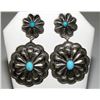 Image 3 : Navajo Concho Earrings Sterling Silver Sleeping Beauty