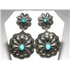Image 4 : Navajo Concho Earrings Sterling Silver Sleeping Beauty