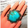 Image 3 : Massive Native American Ring Sz 8 Royston Turquoise San