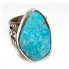 Image 2 : Native American Blue Ridge Turquoise Ring Sz 9 Sterling