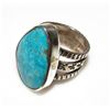 Image 3 : Native American Blue Ridge Turquoise Ring Sz 9 Sterling