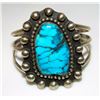 Image 1 : VTG Huge Navajo Sterling Kingman Turquoise Statement