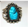 Image 2 : VTG Huge Navajo Sterling Kingman Turquoise Statement
