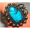 Image 5 : VTG Huge Navajo Sterling Kingman Turquoise Statement