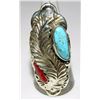 Image 1 : Navajo ADAM FIERRO Royston Turquoise Coral Adjustable