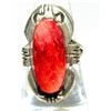 Image 1 : Navajo Orange Spiny Ring Size 6 Sterling Silver Signed