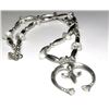 Image 2 : Navajo Squash Blossom Necklace Sand Cast Naja Sterling