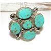 Image 2 : Massive Navajo Turquoise Cluster Statement Ring Sz 7