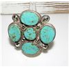 Image 3 : Massive Navajo Turquoise Cluster Statement Ring Sz 7