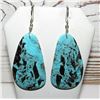 Image 1 : Santo Domingo Turquoise Slab Earrings Silver Wire