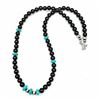 Image 2 : Navajo Onyx Turquoise Sterling Beaded Heishi Choker