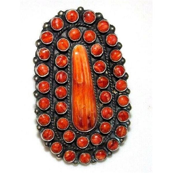 Massive Navajo Spiny Ring Size 8 Sterling Silver Native
