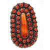Image 1 : Massive Navajo Spiny Ring Size 8 Sterling Silver Native