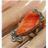 Image 5 : Navajo Orange Spiny Ring Size 8 Sterling Silver Native