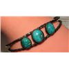 Image 4 : Old Pawn Navajo Turquoise Row Cuff Bracelet Sterling