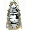 Image 2 : Navajo White Buffalo Inlay Ring Size 8 Sterling Silver