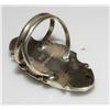 Image 4 : Navajo White Buffalo Inlay Ring Size 8 Sterling Silver