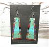 Image 3 : Santo Domingo Turquoise Slab Earrings Sterling Silver V