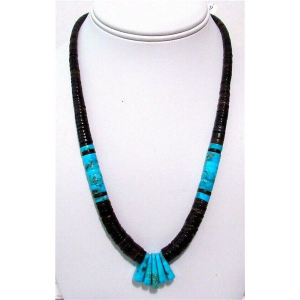 SANTO DOMINGO HEISHI NECKLACE LUPE LOVATO TURQUOISE PEN