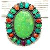 Image 2 : Huge Navajo Carico Lake Turquoise Ring Anthony Skeets