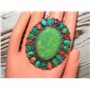 Image 4 : Huge Navajo Carico Lake Turquoise Ring Anthony Skeets