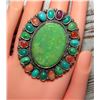Image 5 : Huge Navajo Carico Lake Turquoise Ring Anthony Skeets
