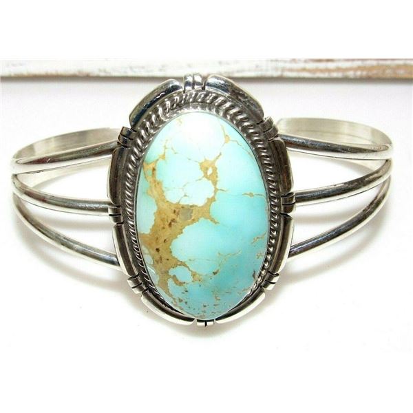 Navajo Dry Creek Turquoise Sterling Cuff Bracelet