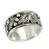Image 2 : Navajo Sterling Silver Band Ring Size 7 Squash Blossom