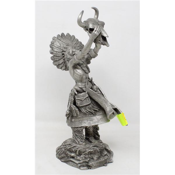 13IN JIM PONTER SIGNED PEWTER STATUE