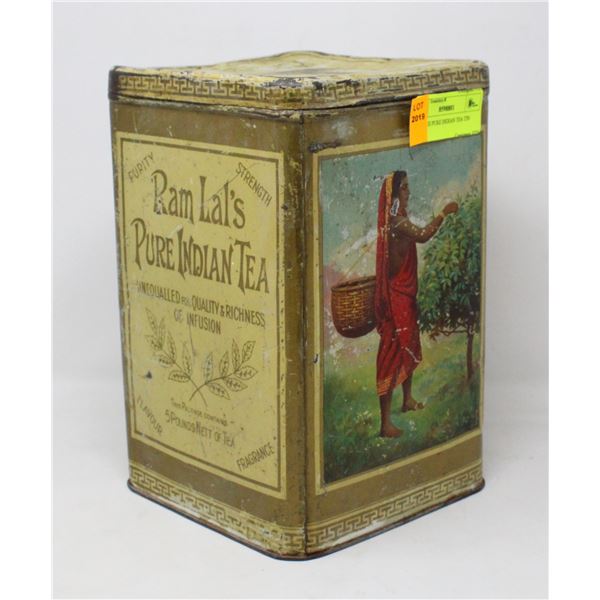 ANTIQUE PURE INDIAN TEA TIN
