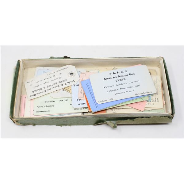 BOX OF 1920-30S DANCE CARDS AND TICKETS