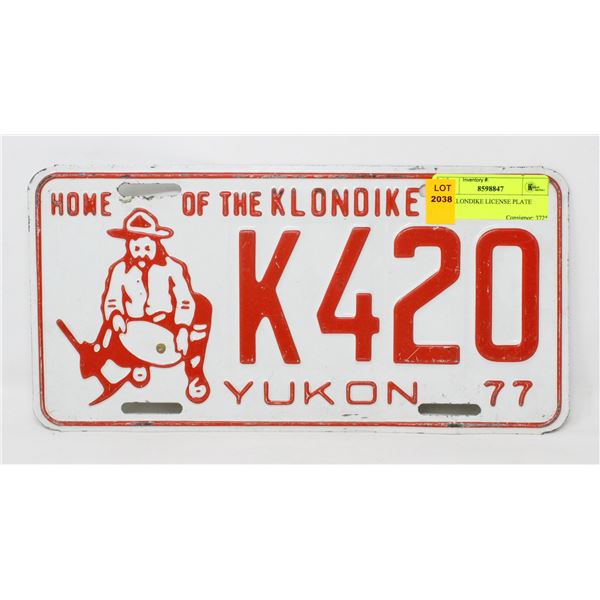 1977 KLONDIKE LICENSE PLATE