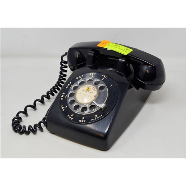BLACK ROTARY DIAL TELEPHONE