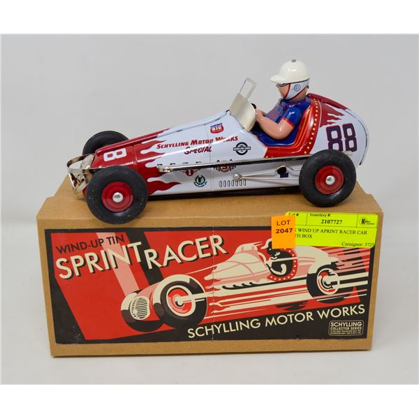 TIN WIND UP SPRINT RACER CAR WITH BOX