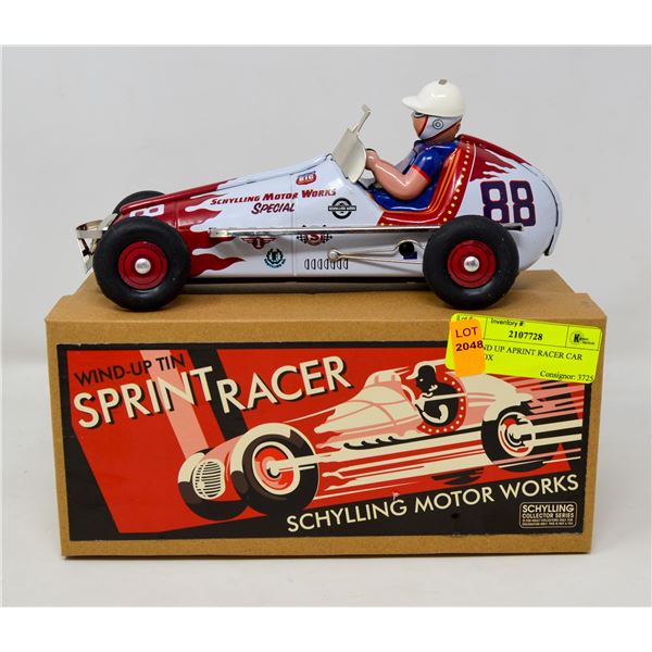 TIN WIND UP SPRINT RACER CAR WITH BOX
