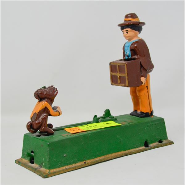 CAST IRON MONKEY BANK COLLECTIBLE