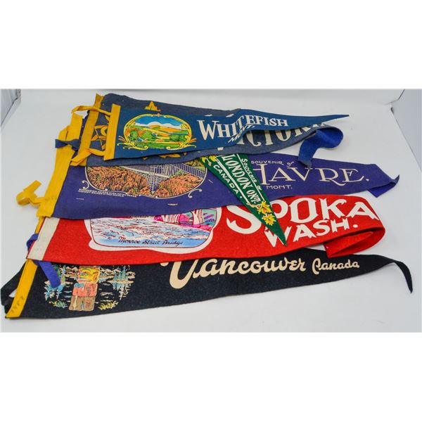 LOT OF 6 ANTIQUE PENNANTS