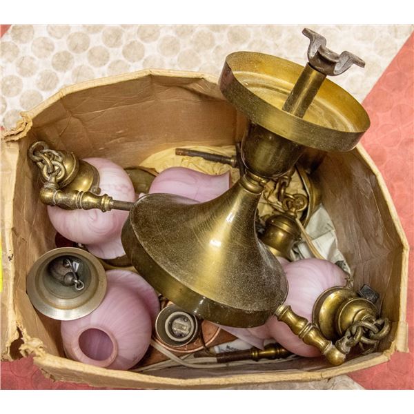 ANTIQUE ROSE GLASS CHANDELIER SETS